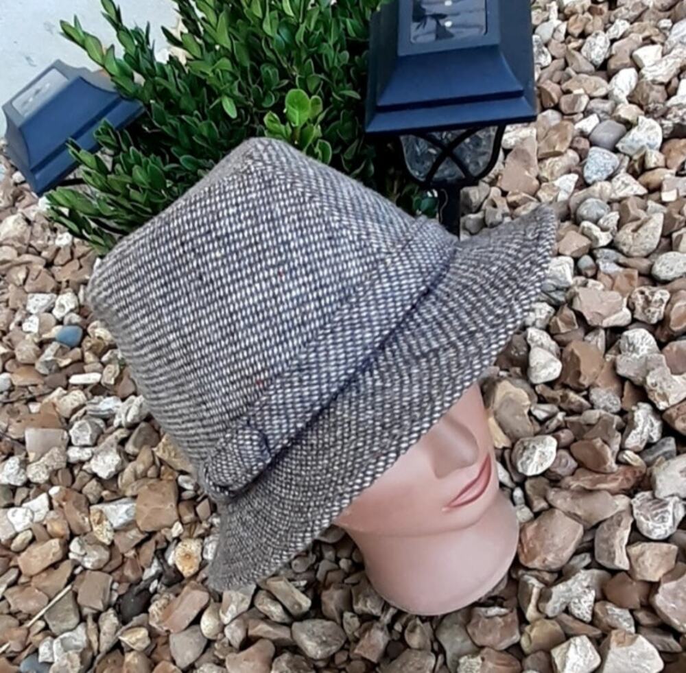 McGregor Vintage 1980s Wool Blend Tweed Fedora Hat Size M 7-71/8